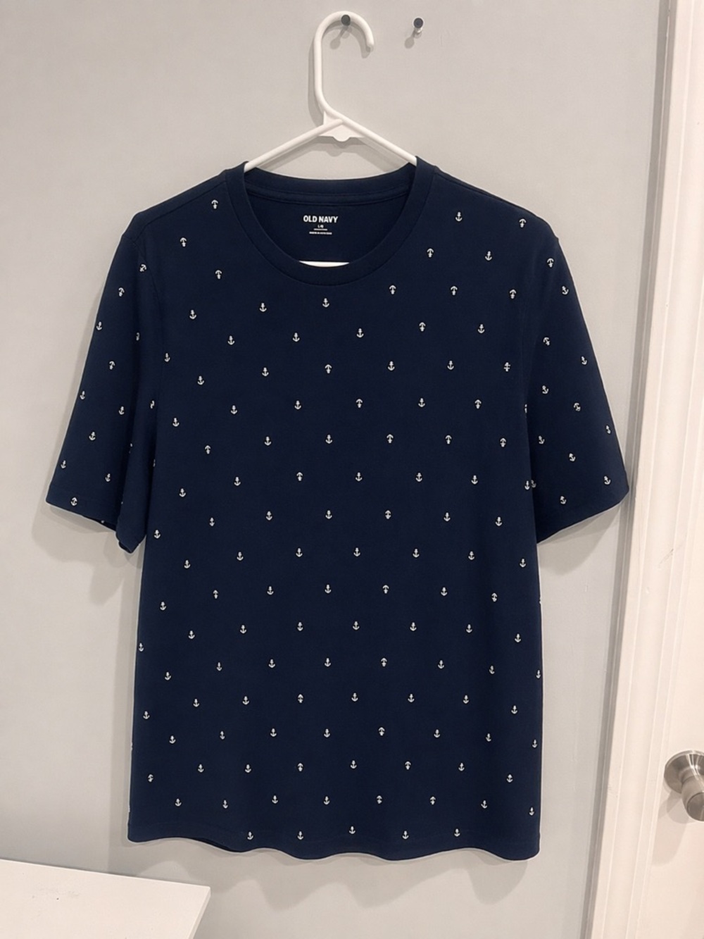 Old Navy Navy Short Sleeve Tee with White Anchor Print